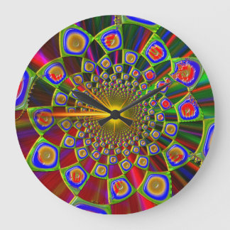 Trip In Psychedelic 3D Optics Large Clock