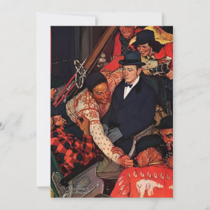 Trip On A Ski Train - Norman Rockwell Holiday Card