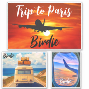 Trip to Paris (Travel Stamps) Airplane Suitcase