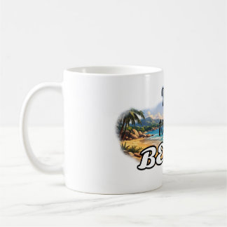 Trip to the Beach Tropical Sunset Escape Design Coffee Mug