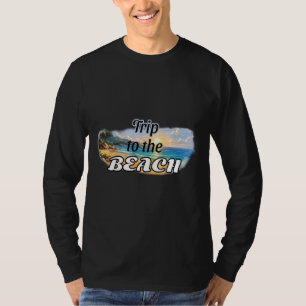 Trip to the Beach Tropical Sunset Escape Design T-Shirt