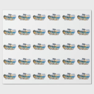 Trip to the Beach Tropical Sunset Escape Design Wrapping Paper