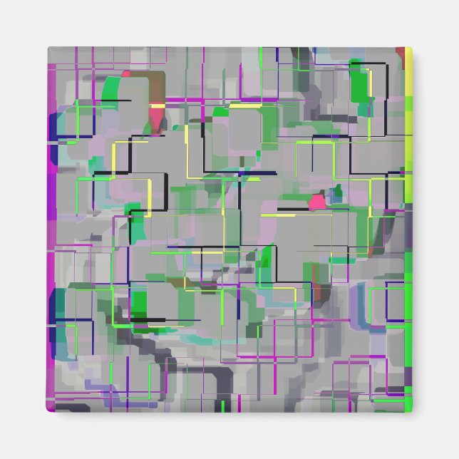 Trip to the Zoo Computer Generated Art Magnet (Front)