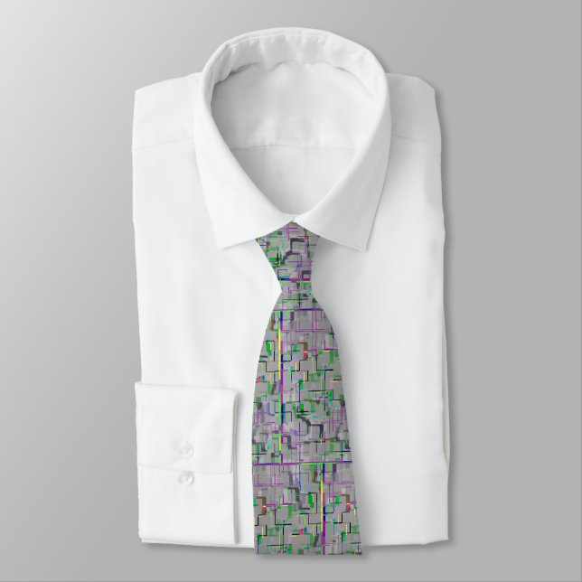 "Trip to the Zoo" Geometric Art Tie (Tied)
