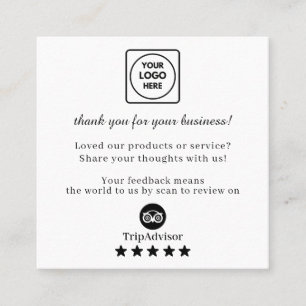TripAdvisor QR Custom Business Feedback Link Square Business Card