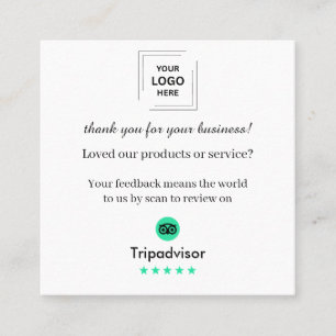 TripAdvisor Review QR Square Business Style Card