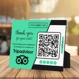 TripAdvisor Review Request with Logo and QR Code Plaque