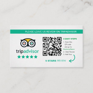 Tripadvisor Reviews   Business QR Code Thank You Business Card