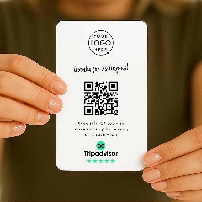 TripAdvisor Reviews | Business Review Link QR Code Card (Gain Tripadvisor reviews & grow your business with this rating request business card or insert.)