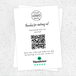 TripAdvisor Reviews Business Review Link QR Code Enclosure Card