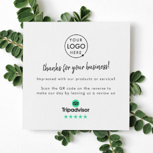TripAdvisor Reviews Business Review Link QR Code Square Business Card