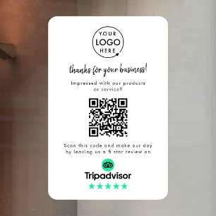 Tripadvisor Reviews   Business Review QR Code Window Cling