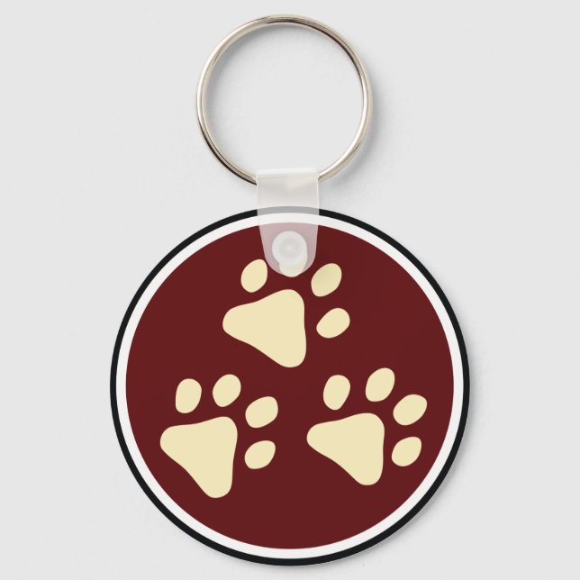 Tripawds 3-Paw Badge Keychain (Front)