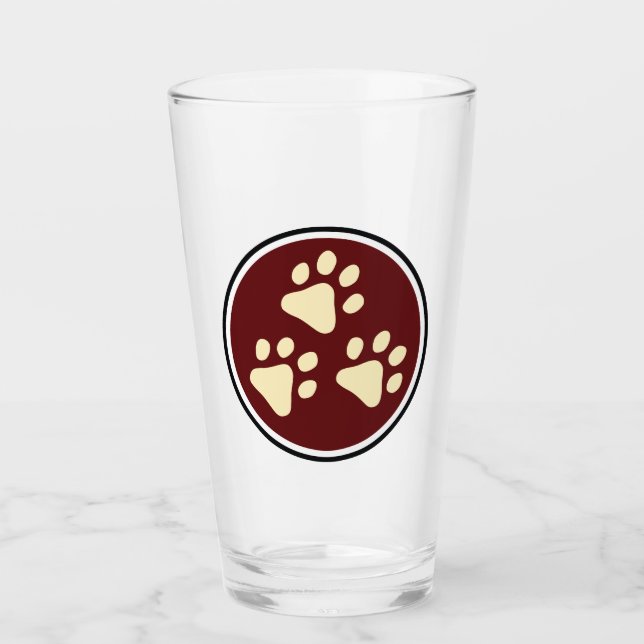Tripawds 3-paw Logo Glass (Front)