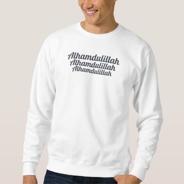 Triple Alhamdulillah White Sweatshirt (Front)