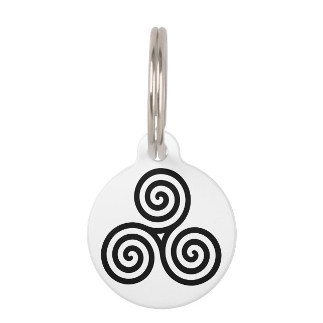 Triple Black Spirals Thunder_Cove Pet Tag (Front)