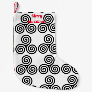 Triple Black Spirals Thunder_Cove Small Christmas Stocking