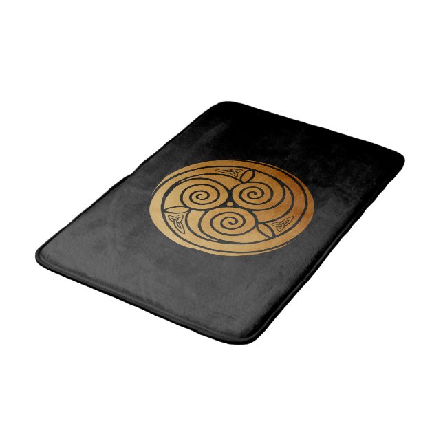 Triple Celtic Knot Swirl Mandala Bath Mat (Angled)