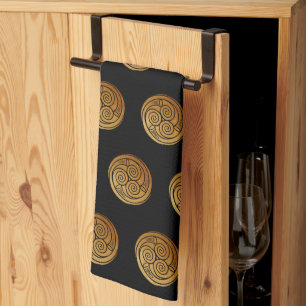 Triple Celtic Knot Swirl Mandala Kitchen Towel