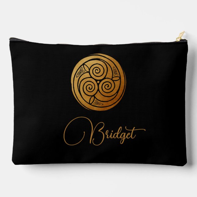 Triple Celtic Knot Swirl Mandala Personalized Accessory Pouch (Back)