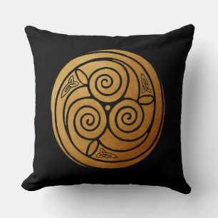 Triple Celtic Knot Swirl Mandala Throw Pillow