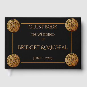 Triple Celtic Knot Swirl Wedding Guest Book