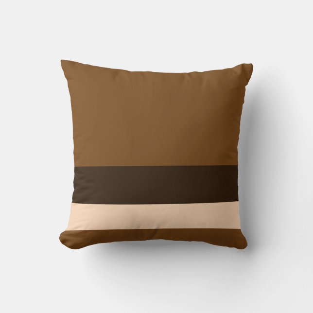 Triple Chocolate w/ Divider Lines Throw Pillow (Front)