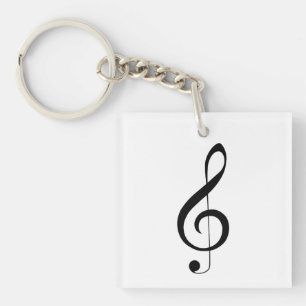 Triple Clef Musical Note, Keychain