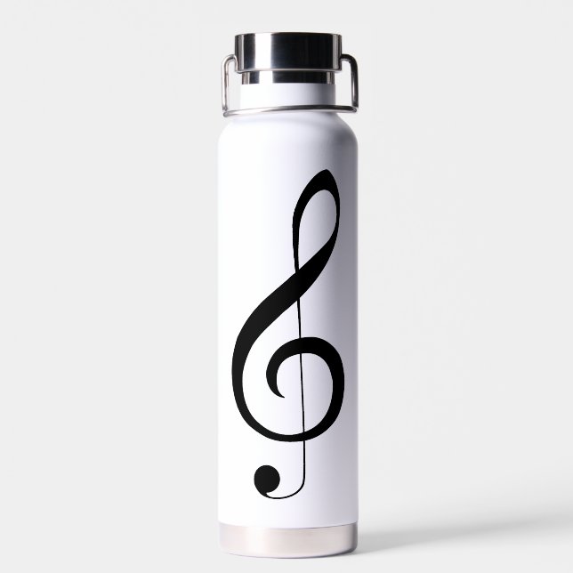 Triple Clef Musical Note, Water Bottle (Back)