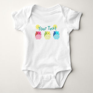 Triple Cute Kawaii Hamsters Custom Baby Bodysuit