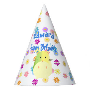 Triple Cute Kawaii Hamsters Custom Party Hat