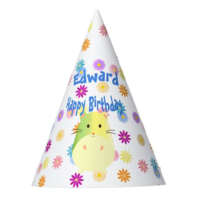 Triple Cute Kawaii Hamsters Custom Party Hat (Front)