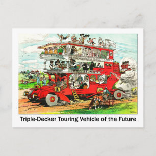 Triple-decker Touring Vehicle of the Future Postcard