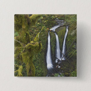 Triple Falls, Columbia River Gorge 2 Inch Square Button