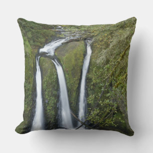 Triple Falls, Columbia River Gorge Throw Pillow