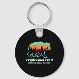 Triple Falls Trail Dupont State Forest Bear Souven Keychain