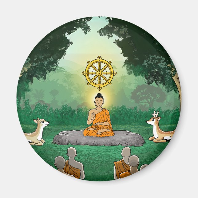 Triple Gems : Bouddha, Dharma, Sangha Magnet (Devant)