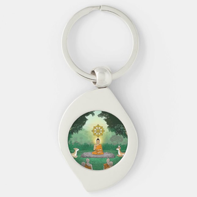 Triple Gems: Buddha, Dharma, Sangha Keychain (Front)