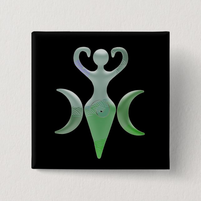 Triple Goddess 2 Inch Square Button (Front)