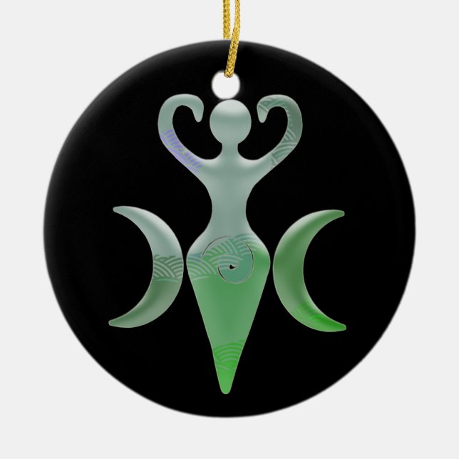 Triple Goddess Ceramic Ornament (Front)