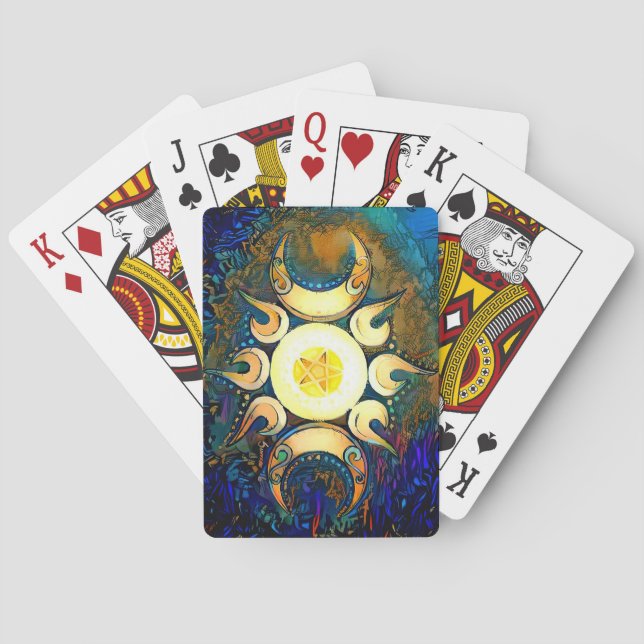 Triple Goddess Crowned Playing Cards (Back)