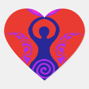 Triple Goddess Heart Sticker