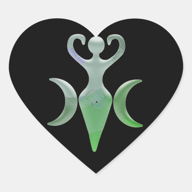 Triple Goddess Heart Sticker (Front)