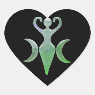 Triple Goddess Heart Sticker