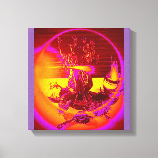 Triple Goddess Hekate with offerings Canvas Print (Front)