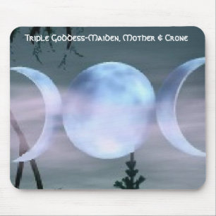 Triple Goddess Moon Mouse Pad