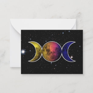 Triple Goddess Moon symbol Card