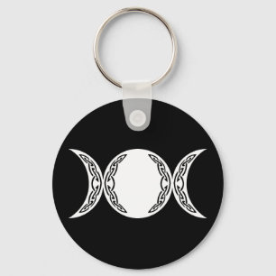 Triple Goddess Moon Symbol Keychain