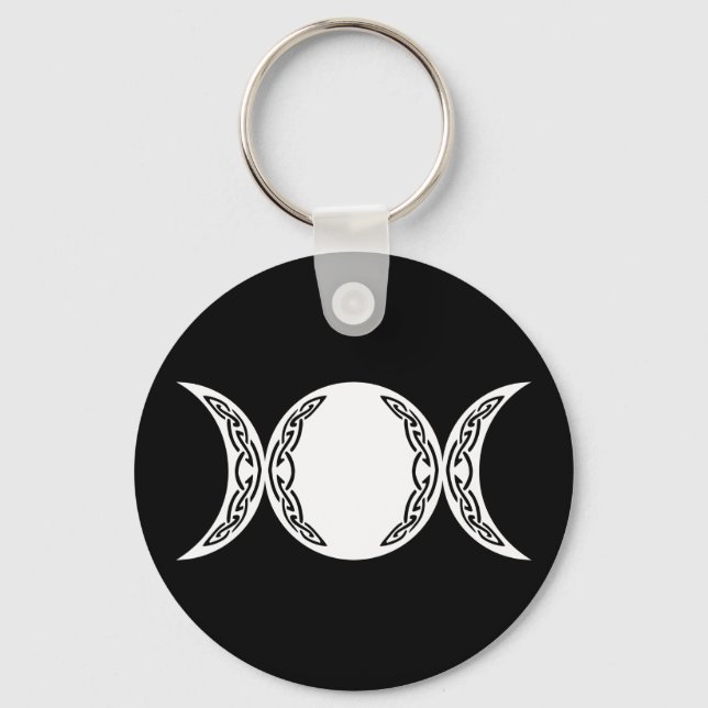 Triple Goddess Moon Symbol Keychain (Front)