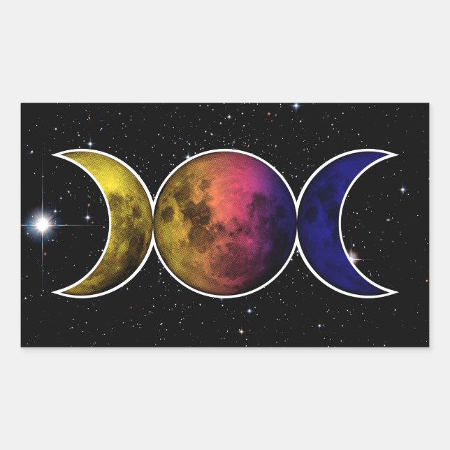 Triple Goddess Moon symbol Sticker (Front)